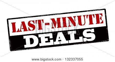 Rubber stamp with text last minute deals inside vector illustration