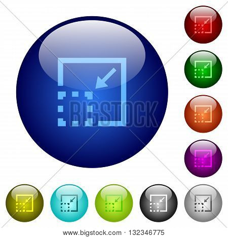 Set of color minimize element glass web buttons.