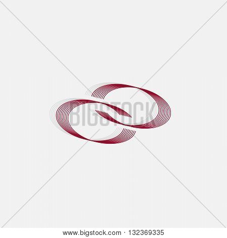 infinity symbol in red color with grey background