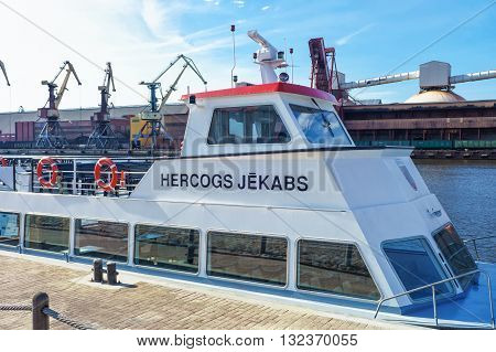 Excursion Ferry On The Venta River In Ventspils In Latvia