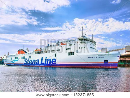 Liner In Venta River In Ventspils