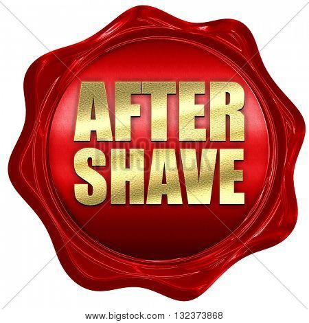 aftershave, 3D rendering, a red wax seal