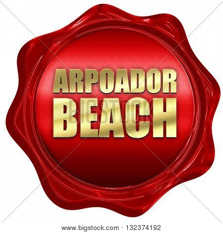 arpoador beach, 3D rendering, a red wax seal