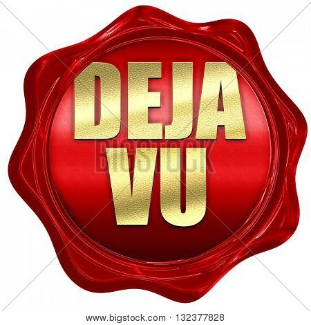 deja vu, 3D rendering, a red wax seal