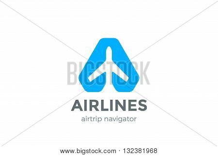 Airplane Navigator Pointer Logo abstract design vector