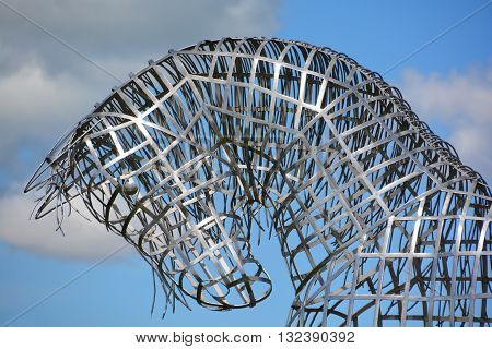 BROMONT QUEBEC CANADA JUNE 01 2016: By Mathieu Isabelle new statue in Bromont. The home of the Parc equestre Olympique de Bromont, equestrian park.