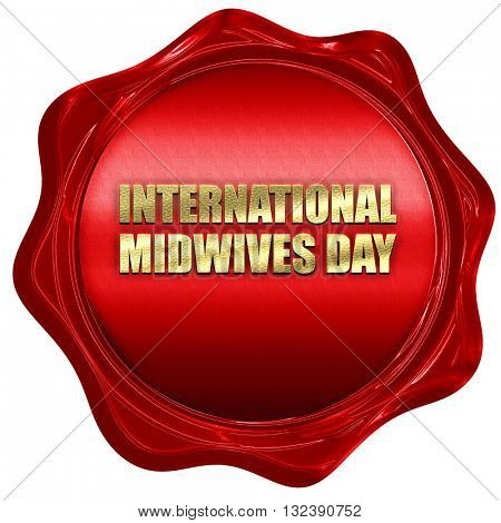 international midwives day, 3D rendering, a red wax seal