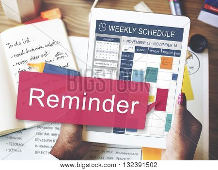 Weekly Schedule Reminder Activities Planner Concept