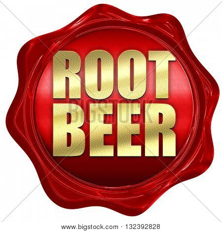 root beer, 3D rendering, a red wax seal