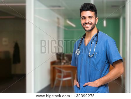 Portrait of an handsome young doctor