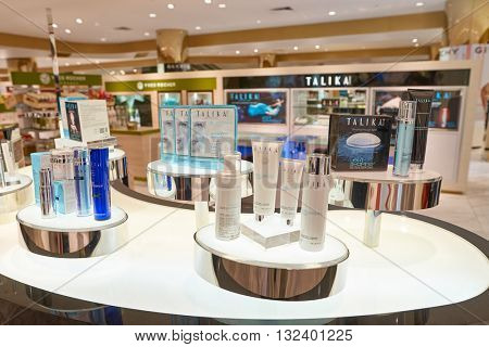 KUALA LUMPUR, MALAYSIA - MAY 09, 2016: inside of Suria KLCC shopping mall in Petronas Twin Towers. Suria KLCC is one of the largest shopping malls in Malaysia
