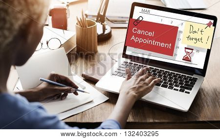 Cancel Appointment Note Calendar Planner Concept