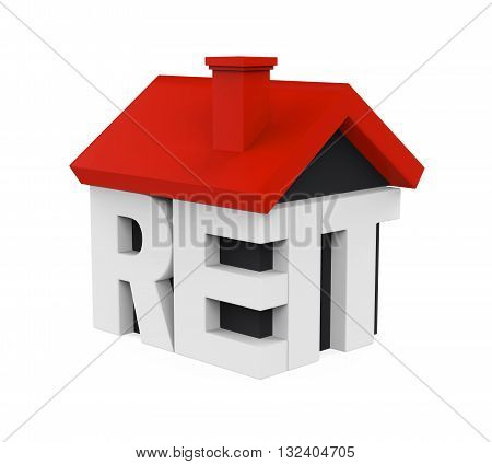 REIT House Icon isolated on white background. 3D render
