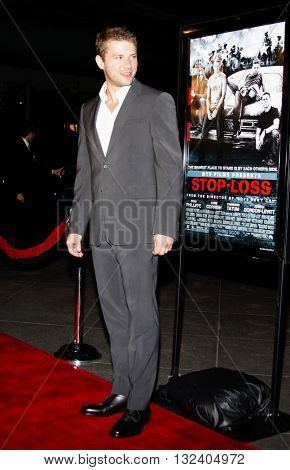 Ryan Phillippe at the Los Angeles premiere of 'STOP-LOSS' held at the DGA Theater in Hollywood, USA on March 17, 2008.