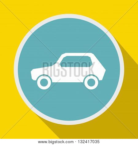 Only motor vehicles allowed road sign icon in flat style on a yellow background