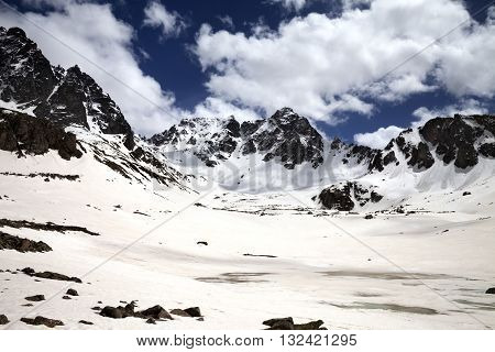 Snowy Mountains At Nice Sun Day