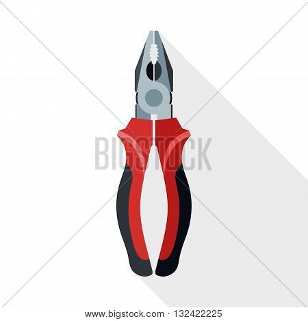 Vector Pliers icon. Pliers simple icon in flat style with long shadow on white background