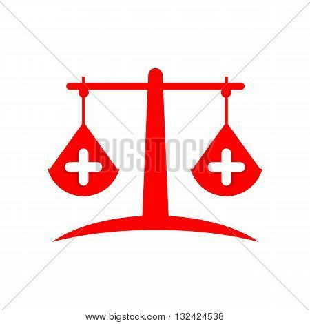 Law balance symbol justice scales icon on stylish