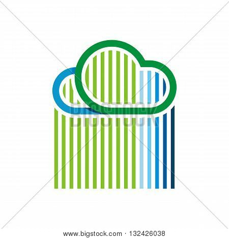 Logo cloud line shape icon symbol vector