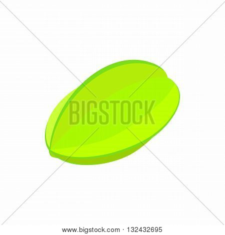 Carambola, star fruit icon in cartoon style on a white background