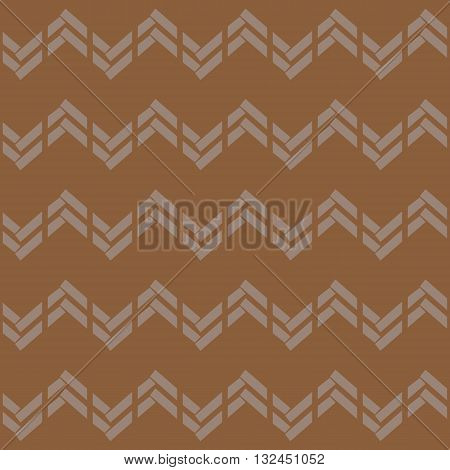 Seamless abstract vector zigzag pattern on brown background