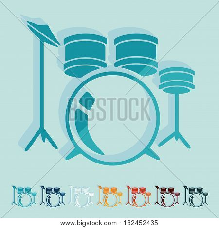 It is a illustration Flat design: drum set