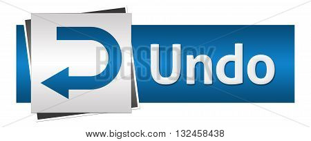 Undo concept image with text and symbol over grey blue background.