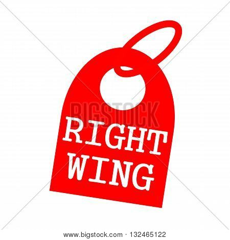 RIGHT WING white wording on background red key chain