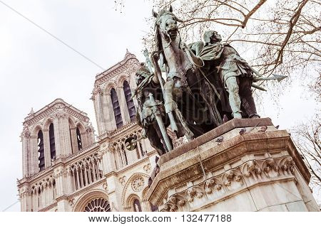 Charlemagne In Notre Dame Cathedral Paris France