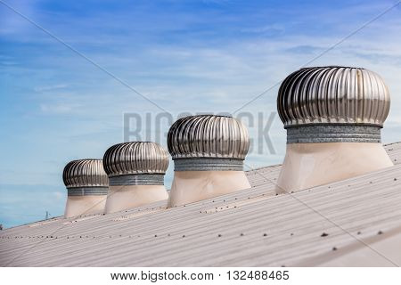 Roof Ventilators of a industrial factory in Samutsakorn Industrial Estate, Thailand