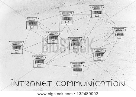 Computer Network With Plenty Of Connections, Intranet Communication