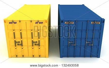 3D Illustration of Cargo containers isolated on white background