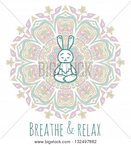 Meditative Animals series. Animal figures seated in the lotus position. Good for design of postcards printed materials for those who are engaged in yoga. All figures are isolated.