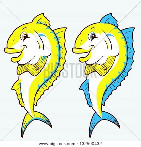 Vector illustration of a jack fish as mascot