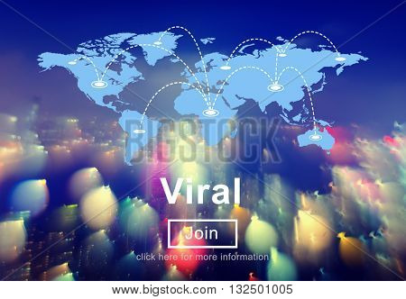 Viral Virtual Post Share Social Media Networking Concept