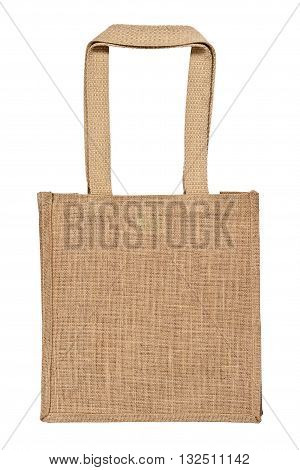 Linen womans bag isolated on white background