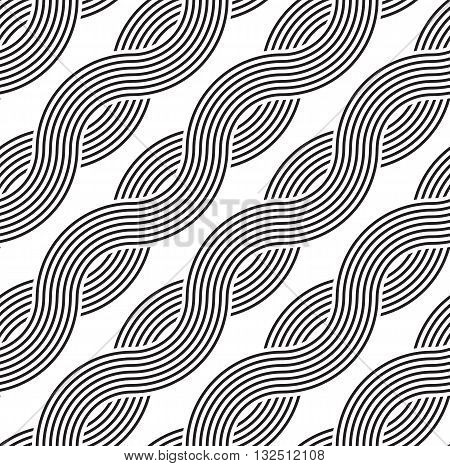 The geometric lineal pattern. Seamless vector background. Black and white texture.