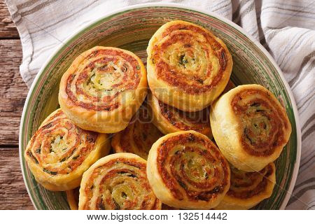 Indian Potato Roll Alupatry Macro On A Plate. Horizontal Top View