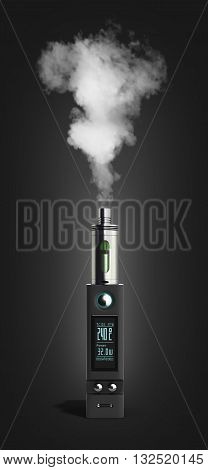 Electronic Cigaretts Device Box Mod With Steam To Smokeless Smoking 3D Render On Gradient