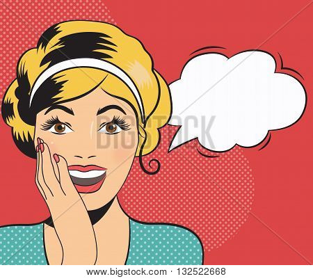 Girl in style pop art. Vector isolated illustration. Cartoon character.