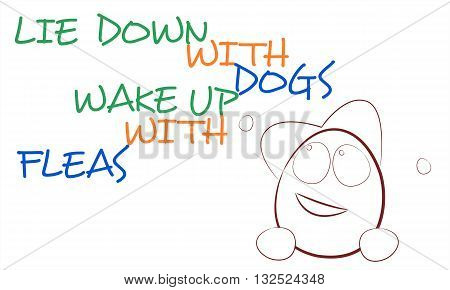 An English proverb with smiling face cartoon