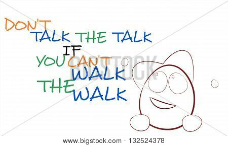 An English proverb with smiling face cartoon