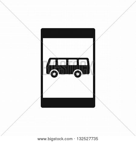Bus stop sign icon in simple style isolated on white background