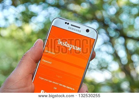 MONTREAL CANADA - MAY 20 2016 - Instagram mobile application on Samsung S5's screen. Instagram is a popular photo-sharing app for smartphones.