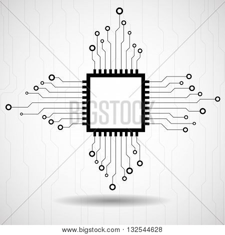 Cpu. Microprocessor. Microchip. Abstract technology symbol circuit board