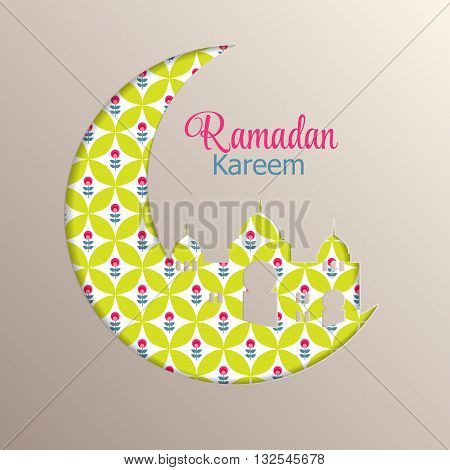 Background for Muslim Community Festival Ramadan Rareem.  Eid Mubarak. Vector Illustration EPS10