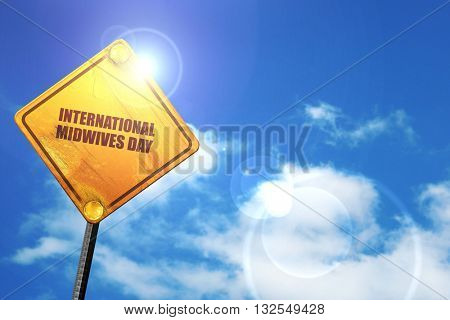 international midwives day, 3D rendering, glowing yellow traffic