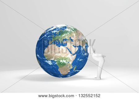 3D human kisses Earth - Europe Africa Middle East (Elements of this image furnished by NASA)