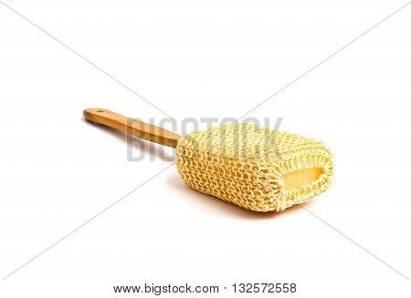 Loofah Long Handled Back Brush on white back ground