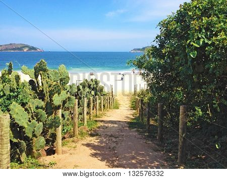 Path to Camboinhas beach in Niteroi, Rio de Janeiro, Brazil